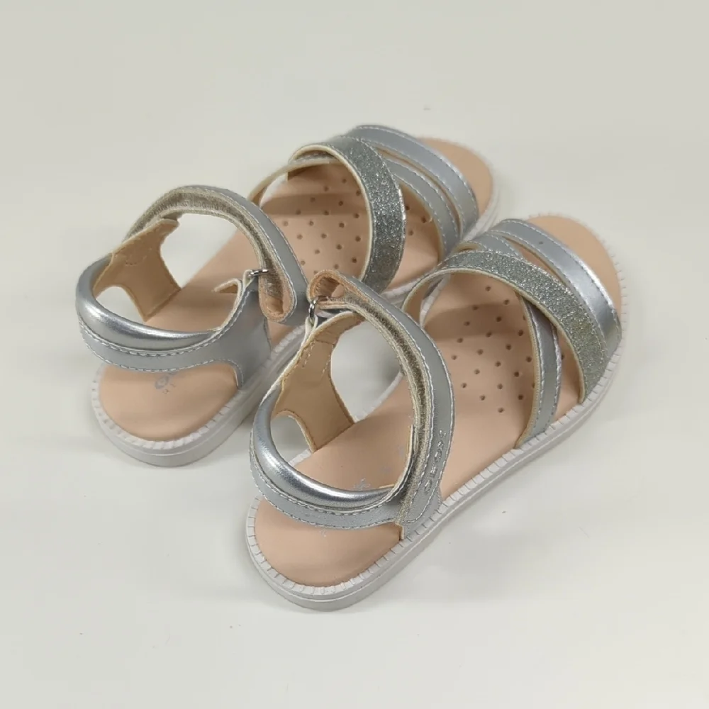 New Geox Karly Sandal in Silver Size EU 27 (US 10)